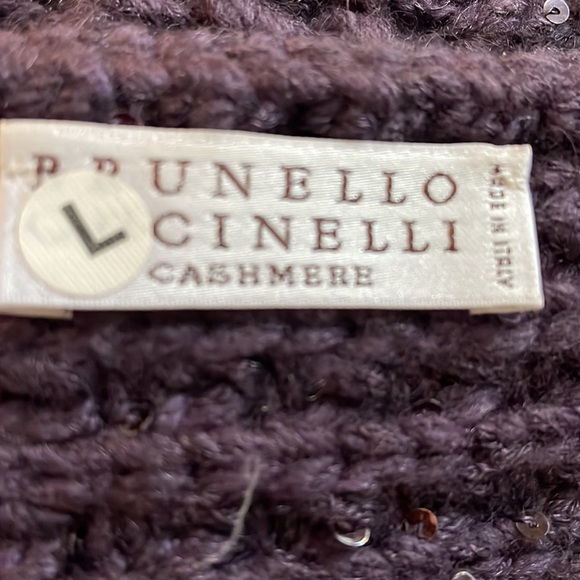 Brunello Cucinelli Cropped Purple Sequin Top Sz L - Picture 4 of 4